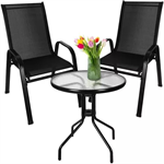 Balkonový set stůl + 2 židle černý Gardlov 23461