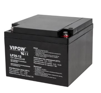 Baterie olověná 12V / 26Ah Vipow LP-2612 gelový akumulátor