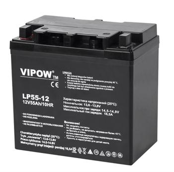 Baterie olověná 12V / 55Ah VIPOW BAT0223 gelový akumulátor