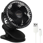 Bezdrátový ventilátor s klipem Ruhhy 25567, 1200mAh USB -C, černý