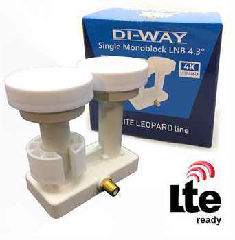 DI-WAY LNB MONOBLOCK SINGLE 0,1dB 4,3st, WHITE LEO