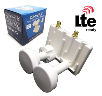 DI-WAY LNB MONOBLOCK TWIN 0,1dB 4,3st, WHITE LEOPA