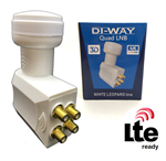 DI-WAY LNB QUAD 0,1dB, WHITE LEOPARD LINE