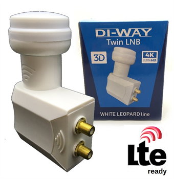 DI-WAY LNB TWIN 0,1dB, WHITE LEOPARD LINE