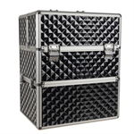 Dvojdielny kozmetický kufrík XL Soulima 22529 42,5 x 35 x 24,5 cm, čiernostrieborná
