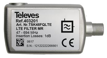 Filtr LTE TELEVES 47-694 MHz, 5G, F-konektor