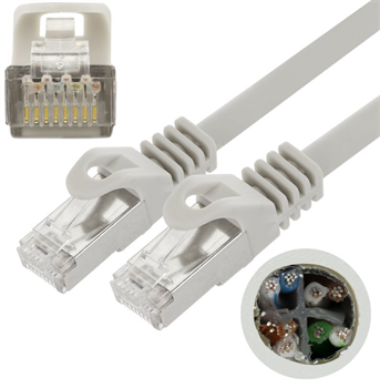 FTP Patch Kabel Neku 2x RJ45 CAT6 15m, šedý