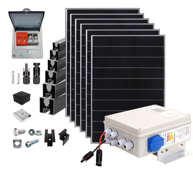 FVE sestava 100-dílná pro ohřev TUV, 3180W, 6x panel, MPPT MPPT SAPRO SMART, mon