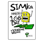 GSM Karta SIM Kaktus 100, nabitá 1GB dat