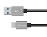 Kabel USB Kruger&Matz KM1262 USB / USB-C 10Gbps 0,5m černý