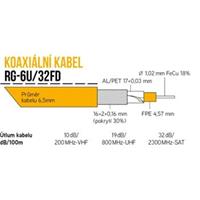 Koaxiálny kábel RG-6U/32FD 25m PVC 6,5mm manžeta
