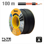Koaxiálny kábel Televes T100 215501 6,6mm Cu/Cu, 100m, čierny, cievka, vonkajší
