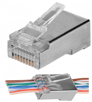 Konektor NEKU FTP CAT5 RJ45 8P8C, stíněný, průchozí