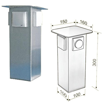 MCJ Nerezový zahradní sloupek, 3 zásuvky 230V/50Hz