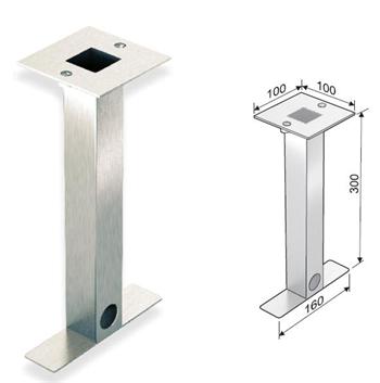 MCJ Zahradní montážní sloupek 100 x 100 mm, nerez