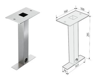 MCJ Zahradní montážní sloupek 160 x 100 mm, nerez