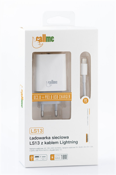 Nabíječka Callme LS13 s Lightning kabelem (USB-A, USB-C, 18W)