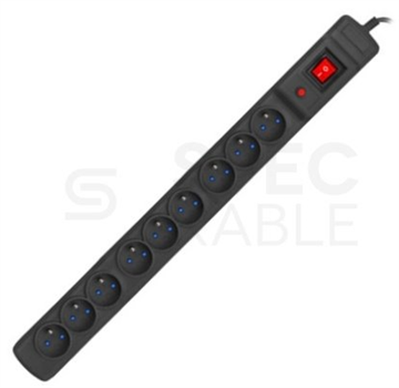 Napájecí lišta ARCON Multi M9 s přepěťovou ochranou 9zásuvek, 5m , černá
