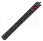 Napájecí lišta ARCON Multi M9 s přepěťovou ochranou 9zásuvek, 5m , černá