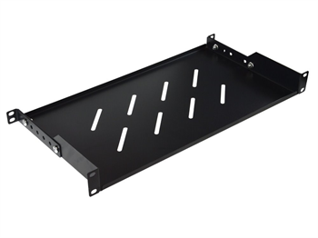 Nastavitelná police 19" 1U, hloubka 280 mm, barva černá RAL9004