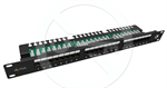 Patch panel Solarix 24 x RJ45 CAT5E UTP s vyvazovací lištou 1U SX24L-5E-UTP-BK-N