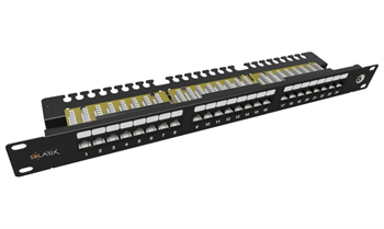 Solarix 24 x RJ45 CAT6 UTP s vyv. lištou černý