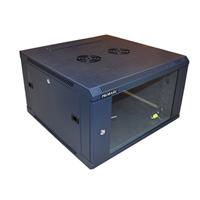 RACK 19" nástěnný ZETA 6U 600x600 RAL9004, dveře sklo k samosestavení, černý