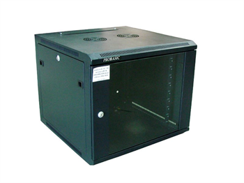 RACK 19" nástěnný ZETA 9U 600x600 RAL9004, sklo