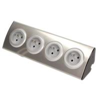 Rohová zásuvka ORNO OR-AE-1340, 4x 230V, nerez