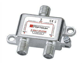 Rozbočovač OPTICUM 2xF HQ 5-2400 MHz, průchozí všemi směry
