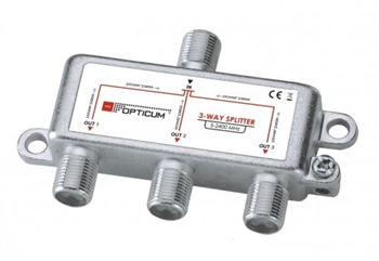 Rozbočovač OPTICUM 3xF HQ 5-2400 MHz, průchozí všemi směry