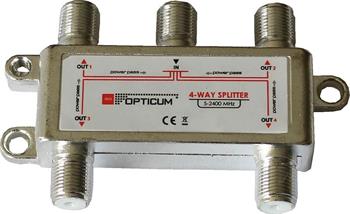 Rozbočovač OPTICUM 4xF HQ 5-2400 MHz, průchozí vše