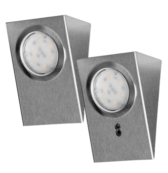 Sada LED svítidel pod skříňku ADVITI AD-OM-6207L4, 2,5W 180lm 4000K, 2ks, INOX