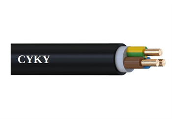 Silový instalační kabel pro pevné uložení CYKY-J 3x1,5, balení 25m