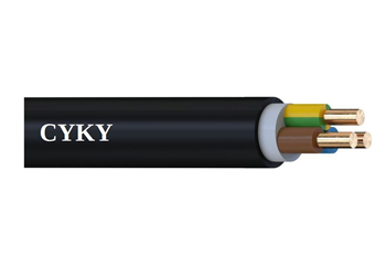Silový instalační kabel pro pevné uložení CYKY-J 3x2,5, balení 10m