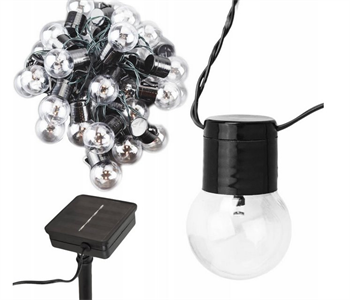 Solární párty osvětlení řetěz girlanda GIR65, 30xLED, G40, 6,5m