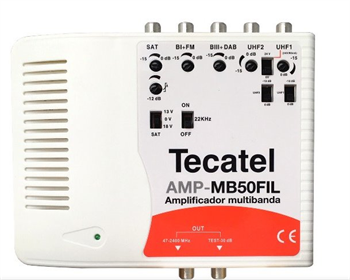 TECATEL zesilovač AMP-MB50FIL 45dB, LTE, 5 vstupů