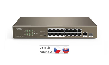 Tenda TEF1118P-16-150W 16xPoE 802.3af/at 10/100Mbps,1xUplink RJ45/SFP 1Gbs, 135W