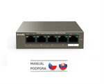 Tenda TEG1105P-4-63W 5xRJ45 Switch s 4xPoE 802.3af/at, 10/100/1000Mbps, celkem 63W,Kov