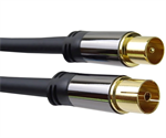 Účastnícka šnúra PremiumCord TV antenný HQ kábel M/F 75Ohm (135dB) 4x tienený 1,5m