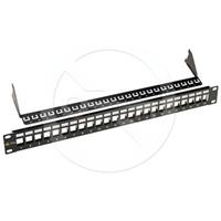 Univerzální modulární neosazený patch panel Solarix 24 portů černý 1U SX24M-0-STP-BK-UNI