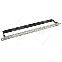 Univerzální modulární neosazený patch panel Solarix 24 portů nerez 0,5U SX24HDM-0-STP-SL-UNI