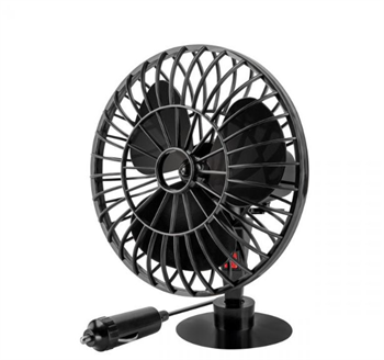 Ventilátor do auta Peiying 12V, pr.14cm s přísavkou, černá