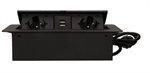 Výklopný blok zapuštěný ORNO OR-AE-13126/B/3M, 2x 230V a 2x USB,kabel 3m, černý