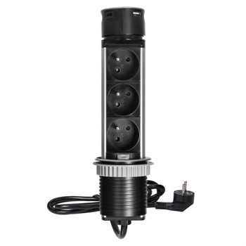 Výsuvná lišta ORNO OR-GM-9027, 3 zásuvky + 2 USB (A+C), 1,8m, pr.6cm