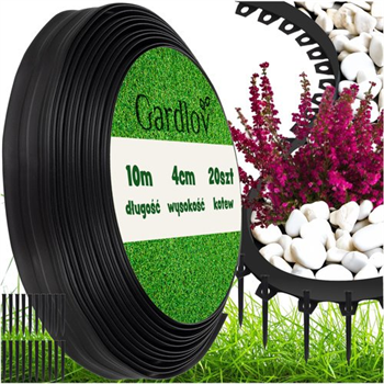Zahradní plastový obrubník 40mm, 10m s kolíky Gardlov 24561