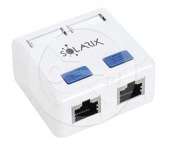 Zásuvka Solarix CAT5E STP 2 x RJ45 SX288-5E-STP-WH