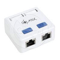 Zásuvka Solarix CAT5E STP 2 x RJ45 na omítku bílá SX288-5E-STP-WH