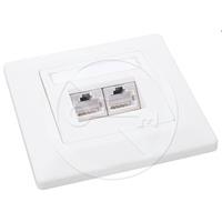 Zásuvka Solarix CAT5E STP 2 x RJ45 pod omítku bílá SX9-2-5E-STP-WH