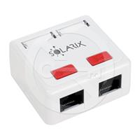 Zásuvka Solarix CAT5E UTP 2 x RJ45 na omítku bílá SX288-5E-UTP-WH